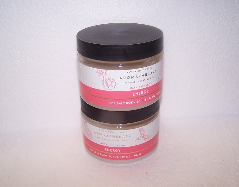 Bath & Body Works Aromatherapy Guava & Orange Sea Salt Body Scrub 17 oz x2 - £23.97 GBP