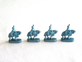 4x Risk 40th Anniversary Edition Board Game Metal Cavalry Soldier Blue Army Lot - $10.44