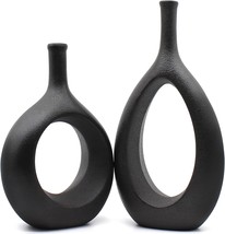 Serdic Ceramic Hollow Vases Set Of 2 Contemporary Decorative Flower Vases For - £35.52 GBP