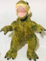 Build A Bear Dinosaur Green T-Rex Plush Toy 17&quot; Tall Stuffed Animal BABW - $12.00