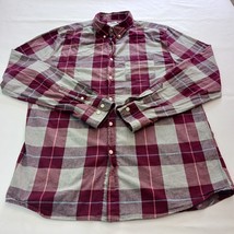 Crown &amp; Ivy Crown Stretch Flannel Stretch Cotton Blend Plaid Shirt Red M... - $15.83