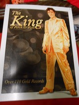 Collectible Tin Sign Elvis Presley THE KING of Rock &amp; Roll-Over 110 Gold... - $19.39