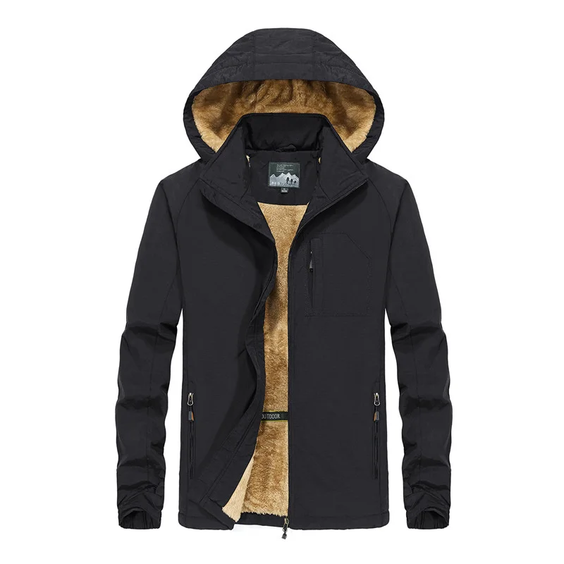 Warm Men&#39;s Soft Jacket  Winter Streetwear  Bomber Windbreaker Jackets Men Hooded - £348.42 GBP