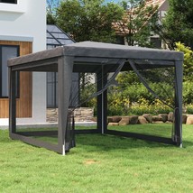 vidaXL Party Tent with 4 Mesh Sidewalls Anthracite 9.8&#39;x13.1&#39; HDPE - £124.49 GBP