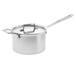All-Clad D55204 D5 Polished Stainless Steel 5-Ply 4-qt sauce Pan with Lid - £95.25 GBP
