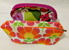 Lot of 2 Makeup Bags Cosmetic Pouches Clinique Multicolor Floral - £4.73 GBP