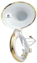 Brass Sousaphone Bb Big Bell Tubas White Brass Made King Size Tuba Mouth Piece - £1,176.81 GBP