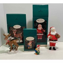 1996 Hallmark 3 Xmas Ornaments Collectors Club Membership Kit Santa Rudolph Elf - £11.74 GBP