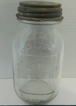 Anchor Hocking Bicentennial Quart Mason Jar 1976 1776 Liberty Bell Zinc Lid - £14.70 GBP