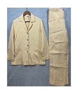 J.Jill Womens Blazer Pants Set Size  M 12 Beige Yellow 100% Linen Lagenlook - $20.80