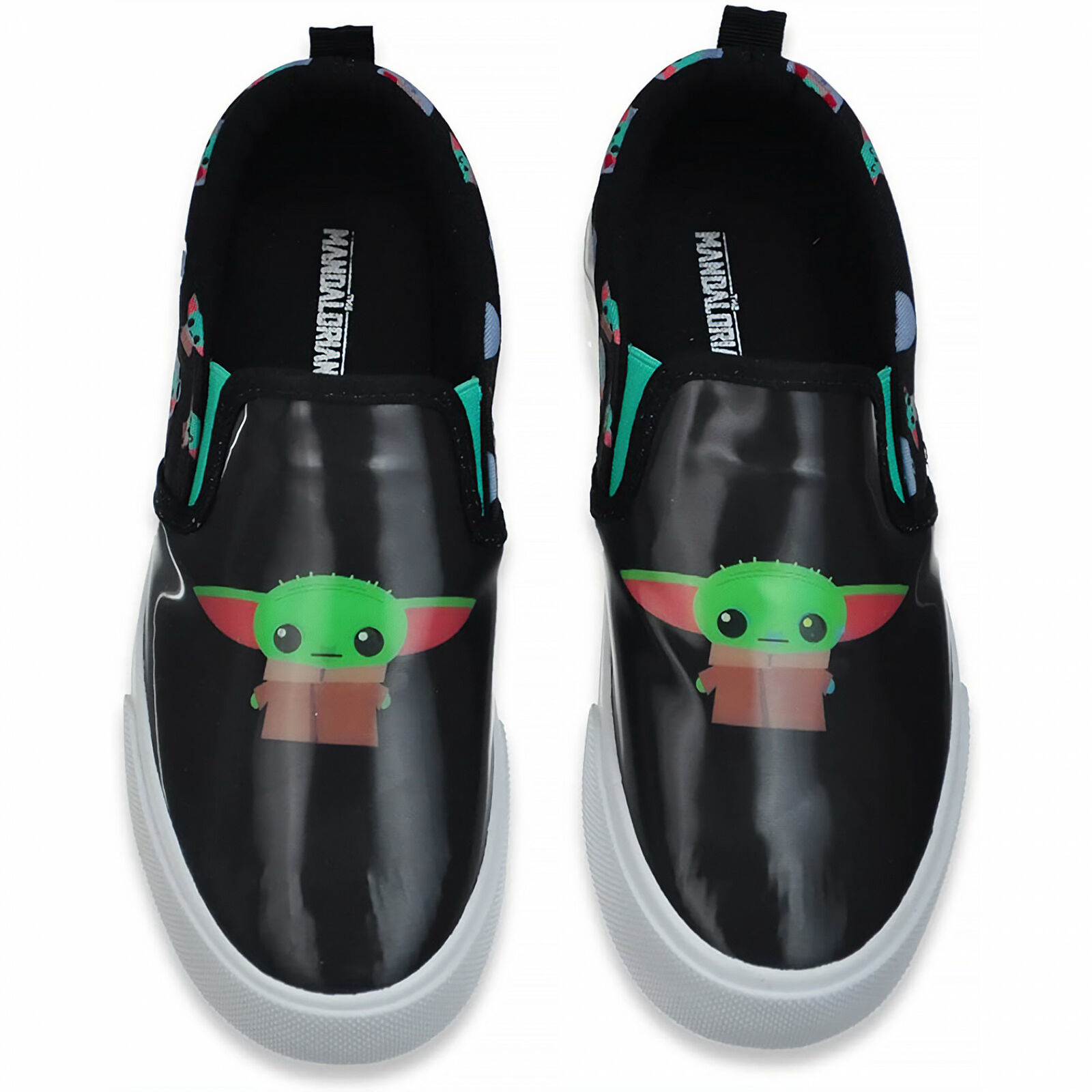 Star Wars The Mandalorian Grogu The Child Youth Casual Slip On Shoes Black - $46.98