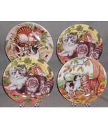 Set (4) St Martin - Email de Limoges PORCELAIN CAT PLATES - $39.59