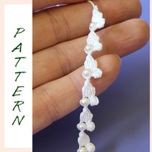 Easy crochet beaded cord pattern. Step by step crochet lace border tutorial, cro - £9.50 GBP
