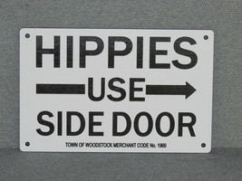 Custom Made Wooden Hippies Use Side Door Right Pointing Arrow Vintage St... - £23.49 GBP