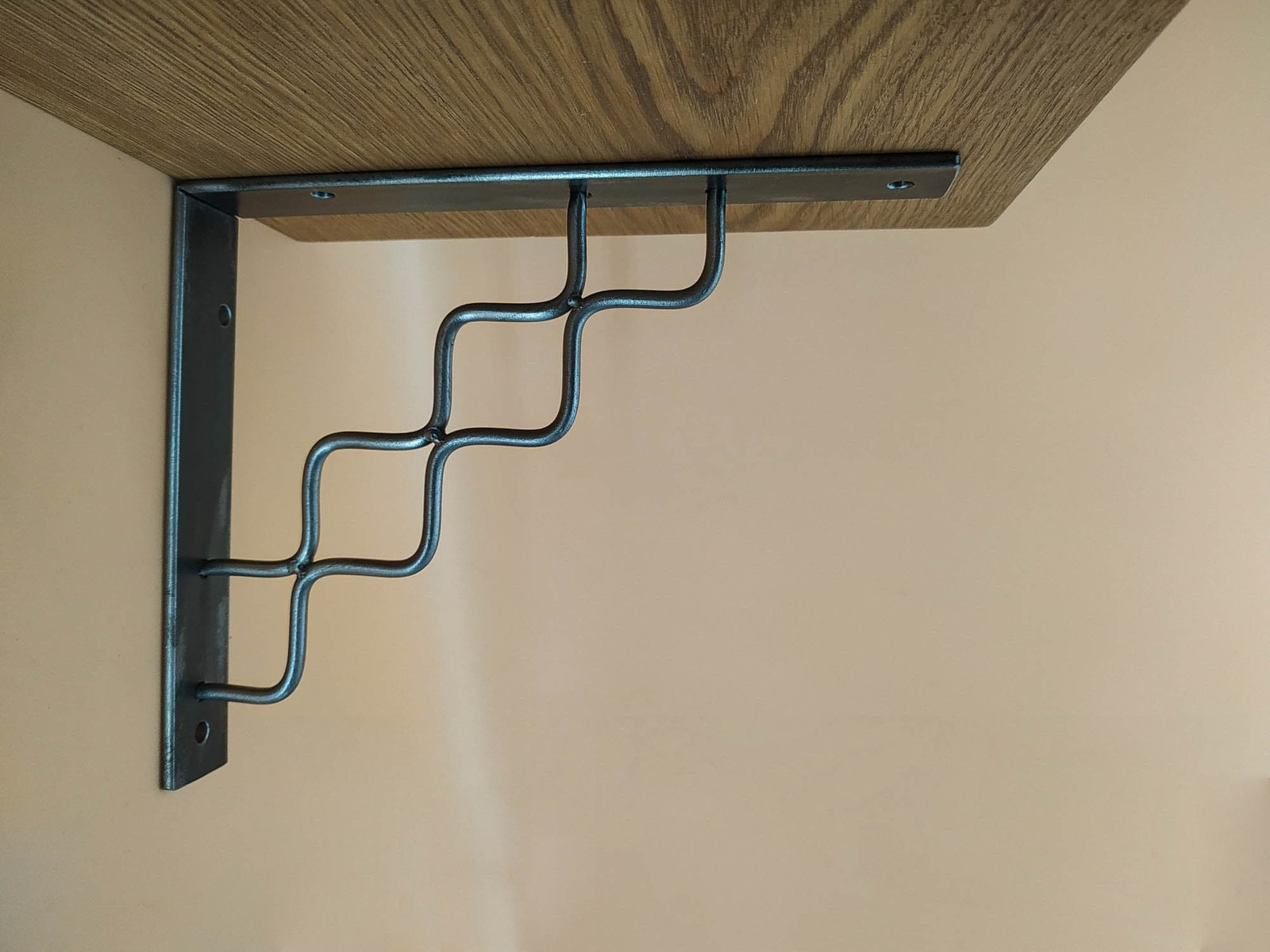 Forged shelf brackets with ornate metal plates. Industrial decor cornice... - $18.00