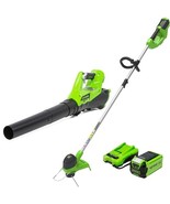 Greenworks 40V Cordless String Trimmer + Leaf Blower Combo Kit, 2.0Ah Ba... - $14,625.02 MXN