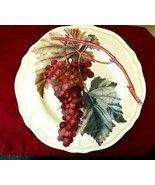 Lot 2 Certified International Dinner Plates Vintage Grape Pattern RED It... - £23.59 GBP