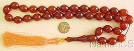 Prayer Worry Beads Komboloi Brown Amber Olive Faturan Type Resin - £74.07 GBP