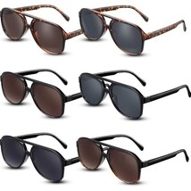 Xuhal 6 Pcs Retro 70s Sunglasses for Women Men Non Polarized Sunglasses Squared - £14.33 GBP