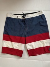 VANS Era Board Shorts Men&#39;s Size 34 Way Stretch Red White &amp; Blue Beach Surf - £15.54 GBP