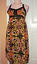 Girls D-SIGNED Black Yellow Orange Pink Floral Print Flower Dress Size XL - £13.36 GBP