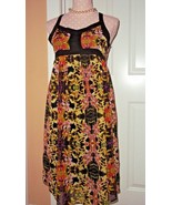 Girls D-SIGNED Black Yellow Orange Pink Floral Print Flower Dress Size XL - $310.42 MXN