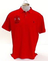 Ralph Lauren USA NY Red Short Sleeve Polo Shirt Custom Slim Fit Men&#39;s XXL - £181.77 GBP