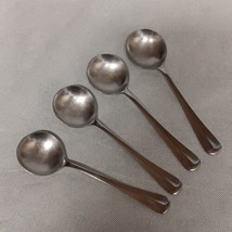 Stanley Roberts Rogers Jefferson Manor Cream Soup Spoons 4 Round Stainless 6.5&quot; - £23.56 GBP