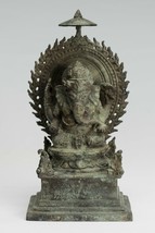 Antik Javanese Stil Bronze Sitzender Indonesische Ganesha Statue - 23cm/22.9cm - £486.52 GBP