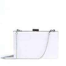 2022 New  Fashion White Acrylic Women Wallet Clutch Purses Box Woman Messenger B - £29.99 GBP