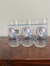 3 Vintage 80s Retro NFL New England Patriots Mobil Glasses Cups Tumblers Set Lot - $29.69