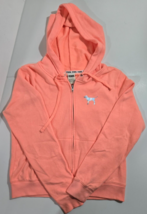 Victoria&#39;s Secret PINK Metallic Full Zip Hoodie Hooded Sweatshirt Size L... - £27.82 GBP