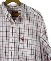 OU Shirt Size 2XL Mens Button Down Oklahoma Sooners Antigua White Plaid ... - £43.67 GBP