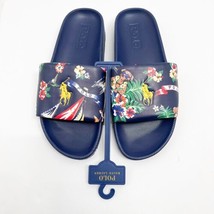 Polo Ralph Lauren Cayson Men Size 11 “Tropical Bear” Big Pony Slides New - £67.81 GBP