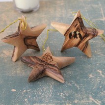 3D Olive Wood Star Ornaments for a Christmas Tree,  Ornament Made of Olive Wood  - £35.93 GBP