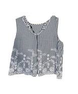 ZARA Basic Blue White Checkered Print Sleeveless Top Small - $414.49 MXN