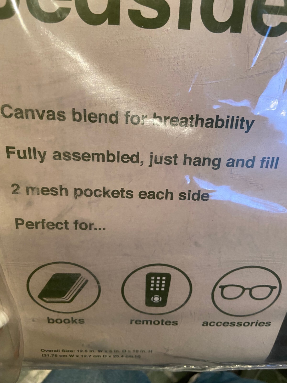 Canvas Bedside Organizer 12.5" X 5" X 10" NEW s1 Item image 2