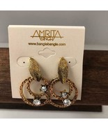 AMRITA SINGH LEORA ANTIQUE GOLD EARRINGS NWT, FREE SHIPPING! - £12.45 GBP