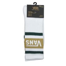 Vans Unisex Retro White Green Striped Crew Socks Mens Size 9.5 -13 (1 Pa... - $12.99
