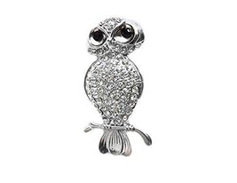 Danecraft Silver - Plated Perched Owl Pin Brooch - £7.92 GBP