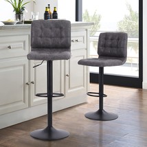 Pu Leather Textured Kitchen Island Stools, 350Lbs, Grey Sophia And William - £156.22 GBP