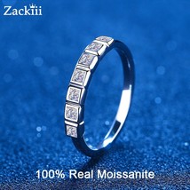 0.56CT Lab Diamond Ring Pass Diamond Test Moissanite Wedding Rings Stackable Ban - £52.12 GBP