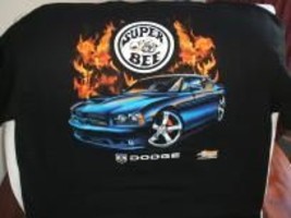 Super Bee muscle car by Dodge w/flames on a new Black XXL tee shirt w/tags - $24.00