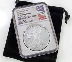 2018-W S$1 Silver American Eagle Graded by NGC as PF70 Ultra Cameo Mercanti - £136.32 GBP