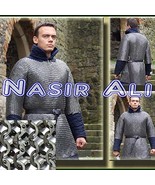 Nasir Ali Stainless Steel Chain Mail Shirt Full Flat Riveted Large High ... - £379.85 GBP