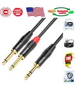 High-Quality 3.3ft TRS to Dual 1/4 inch TS Audio Cable with Gold Connectors - $455.80 MXN