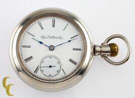 Silveroid Elgin Antique Open Face Pocket Watch Grade 96 Size 18 7 Jewel - $272.70