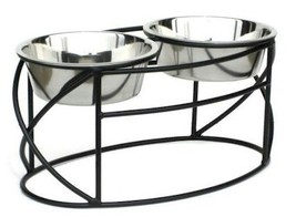 Oval cross double dog feeder thumb200