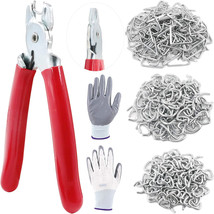 Hog Rings Kit 1/2 3/8 3/4&quot; Galvanized Professional Upholstery With Plier... - $38.99