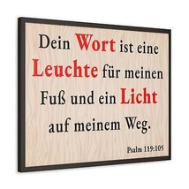  Psalm 119:105 Word is Light German Bible Verse Canvas Christian - £58.74 GBP+